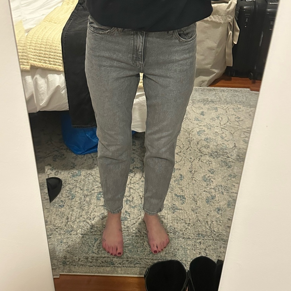 Mango High Rise Gray Jeans - Picture 2 of 7